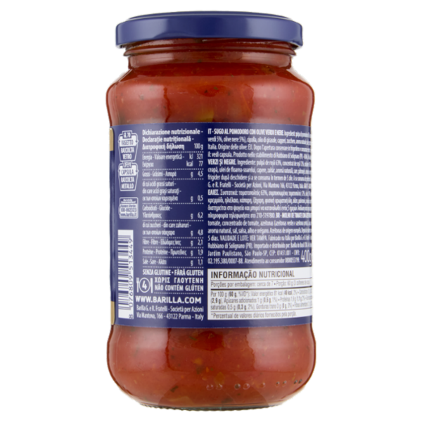 Barilla Sugo Olive 100% Pomodoro Italiano  Condimento per Pasta 400g