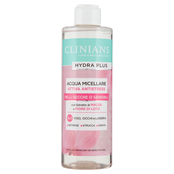 Clinians Hydra Plus Acqua Micellare Attiva Antistress Pelli Secche o Sensibili 400 mL