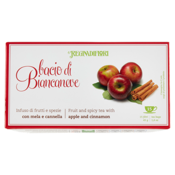 Reginadifiori bacio di Biancaneve Infuso di frutti e spezie con mela e cannella 15 x 3 g