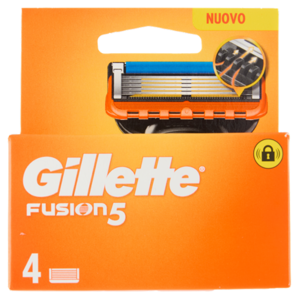 Gillette Fusion5 Lamette di ricambio per Rasoio da Uomo, 4 Ricariche