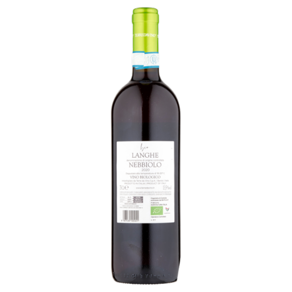 Terredavino bio Langhe doc Nebbiolo Vino Biologico 75 CL