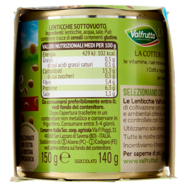Valfrutta Cotti a Vapore Lenticchie 3 x 150 g