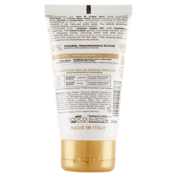 Naturaverde Natural Beauty Argan Crema Mani Nutriente 75 ml