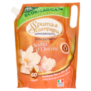 Spuma Di Sciampagna Ammorbidente Concentrato Soffio D'Oriente Ecoricarica 1200 Ml