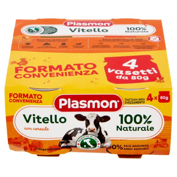 Plasmon Omogeneizzato Vitello con cereale 4 x 80 g