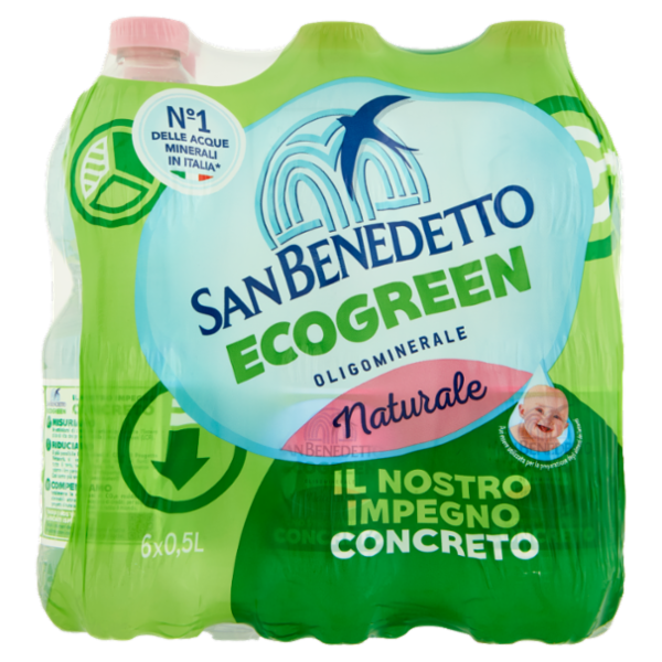 San Benedetto Acqua Naturale Benedicta Ecogreen 6 x 0,5 L