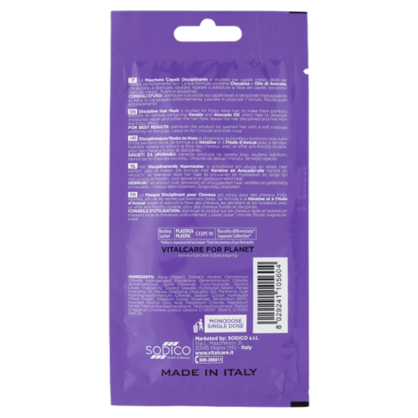 Vitalcare Professional Pro Liscio Maschera Capelli 25 ml