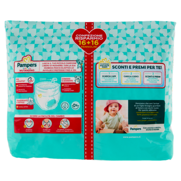 Pampers Baby-dry Mutandino XL 16 + 16 pz