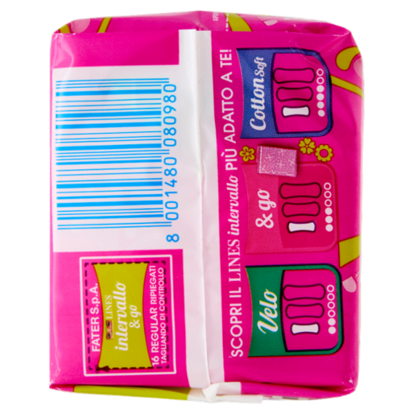 Lines intervallo & go Fresh proteggislip Regular Ripiegato 16 pz