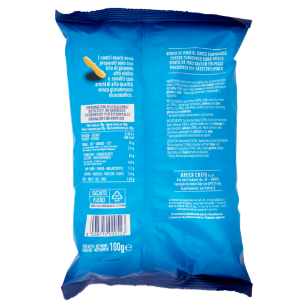 Amica Chips Bi-Bip di mais gusto Formaggio 100 g