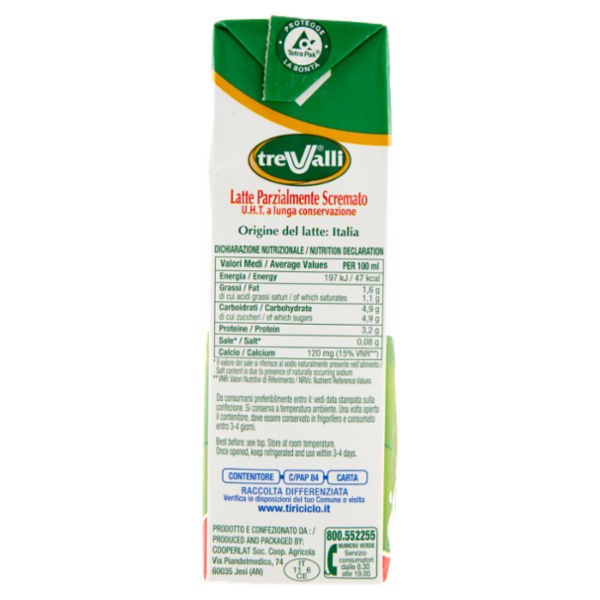 treValli Latte Parzialmente Scremato 500 ml