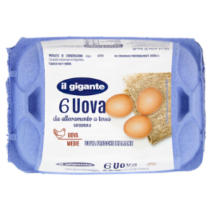 IL GIGANTE Uova Da Allevamento a Terra 6 Uova Fresche Medie