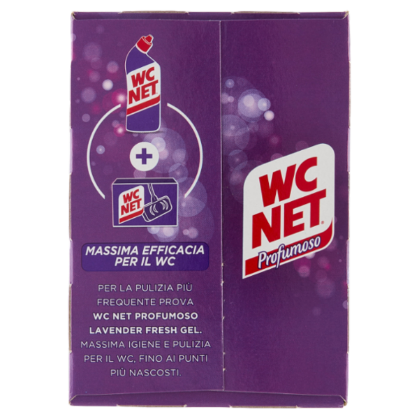 Wc Net - Tavoletta Profumoso 3 Effect, Detergente Igienizzante Solido WC, Lavender Fresh, 4 Pezzi