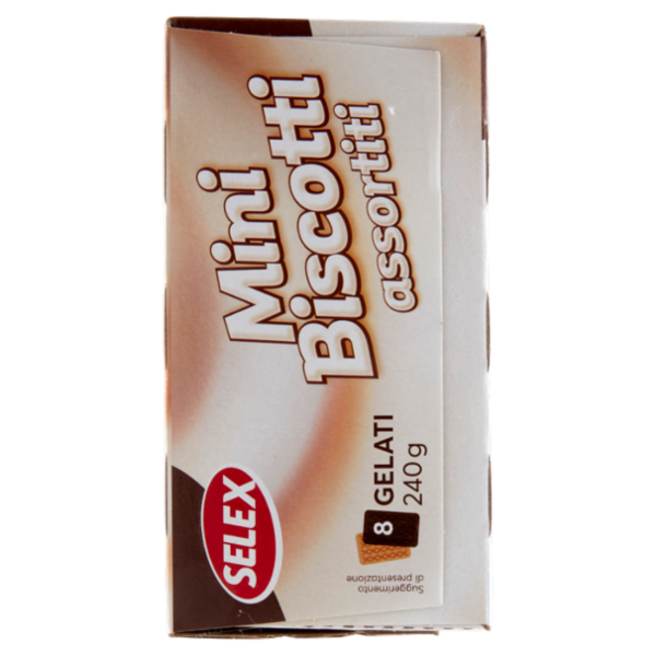 Selex 8 Minibiscotti Ripieni di Gelato Assortiti 240 g