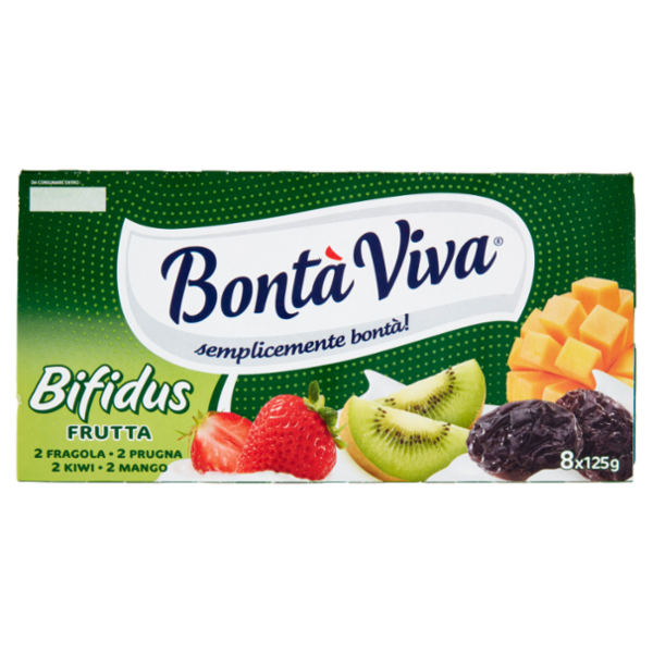 Bontà Viva Bifidus Frutta 2 Fragola - 2 Prugna - 2 Kiwi - 2 Mango 8 x 125 g