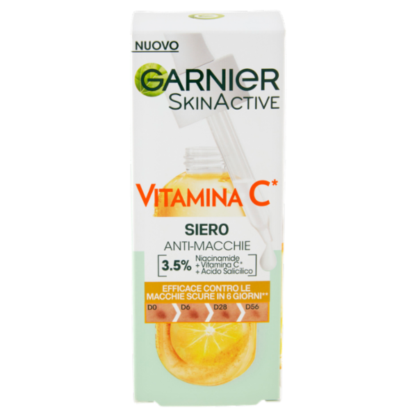 Garnier Siero Vitamina C Anti-Macchie, Illuminante e Rimpolpante, 30 ml
