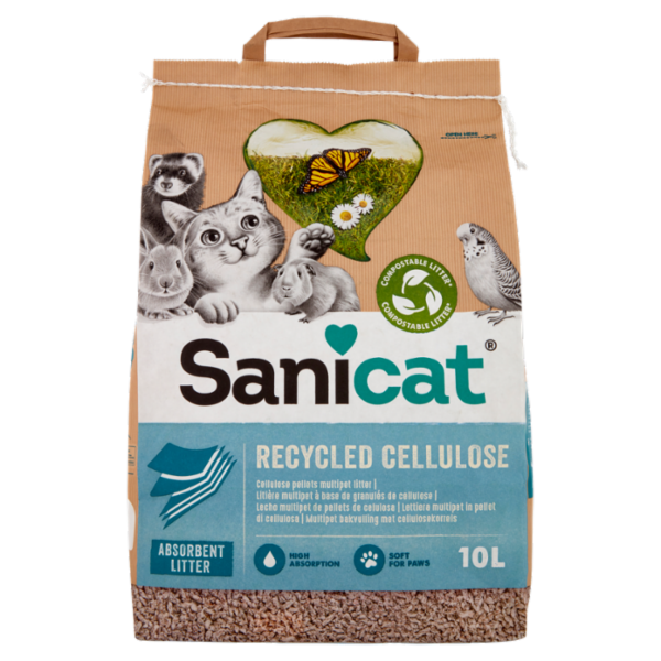 Sanicat Recycled Cellulose Absorbent Litter 10 L