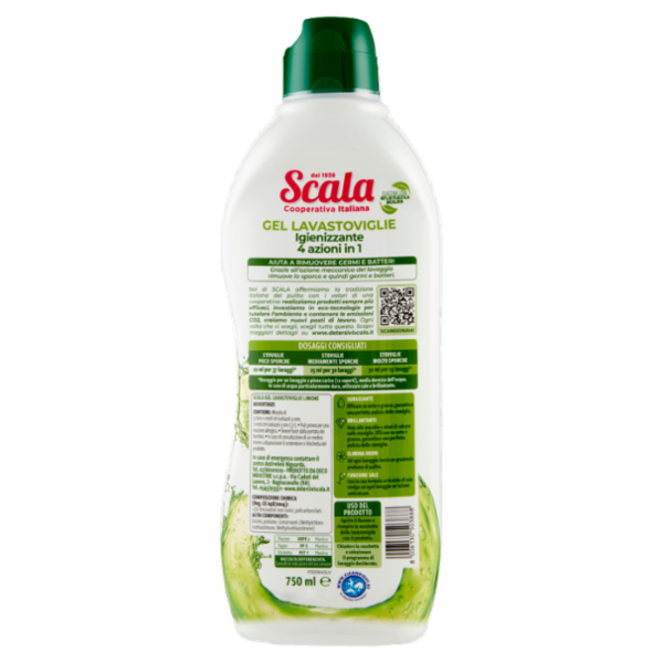 Scala Gel Lavastoviglie Igienizzante 4 azioni in 1 Limone 750 ml