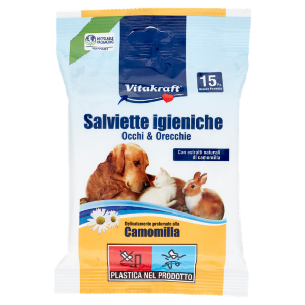 Vitakraft Salviette igieniche Occhi & Orecchie 15 pz
