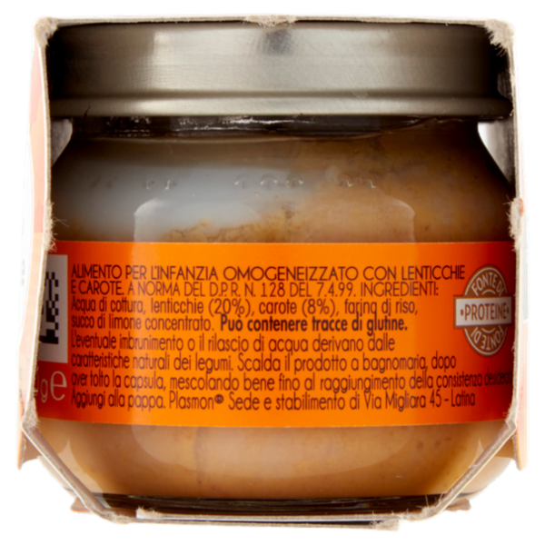 Plasmon Omogeneizzato Lenticchie con carote 2 x 80 g