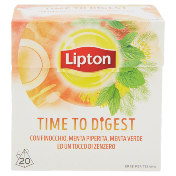 Lipton Time to Digest con finocchio, menta peperina, menta verde e zenzero 20 Filtri 30 g
