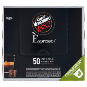 Caffè Vergnano 1882 Èspresso1882 Intenso Compostabile** Capsule Compatibili Nespresso* 50 x 5 g