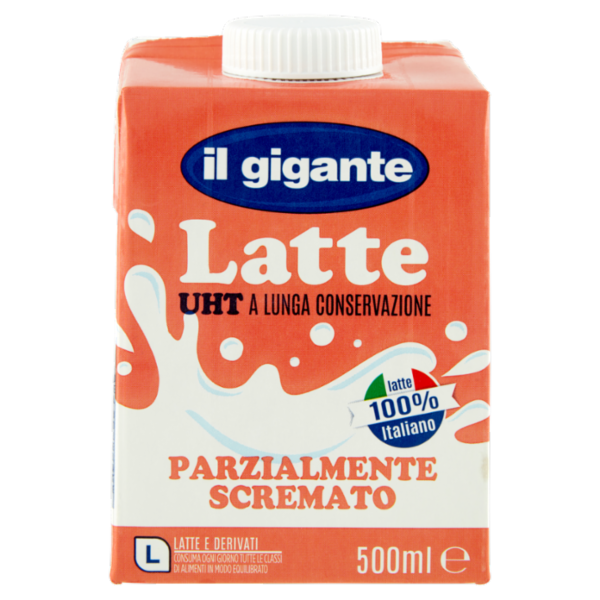 IL GIGANTE Latte UHT a Lunga Conservazione Parzialmente Scremato 500 ml
