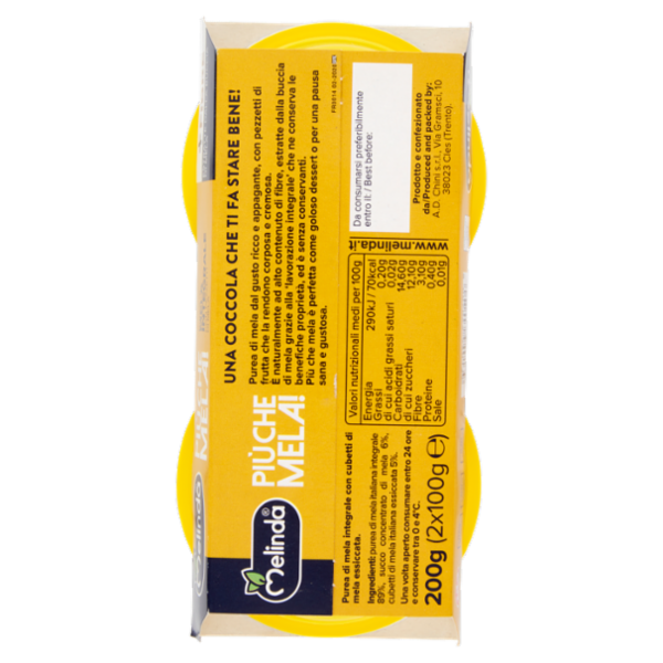 Melinda Più che Mela! Mousse di Golden Delicious con Pezzi di Mela Fresca 2 x 100 g