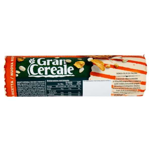 Gran Cereale Biscotti Gran cereale Riso e Cornflakes Biscotti Tubo 230 g
