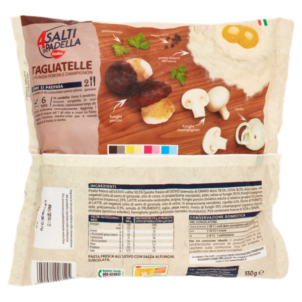 4 Salti in Padella Findus Tagliatelle ai funghi porcini e champignon 550 g