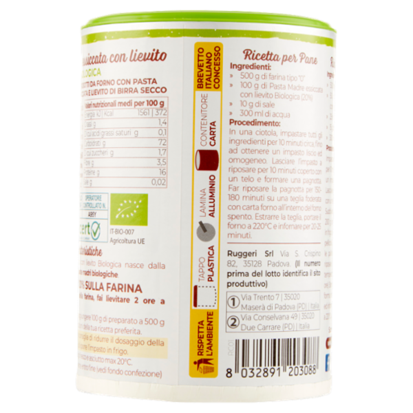 Ruggeri Pasta Madre essiccata con lievito Biologica 200 g