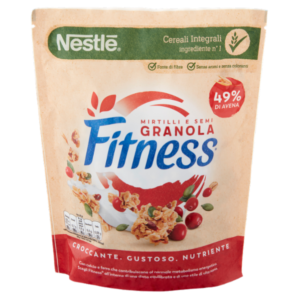 FITNESS Granola Mirtilli Rossi Cereali con avena integrale, mirtilli rossi e semi di zucca 300g