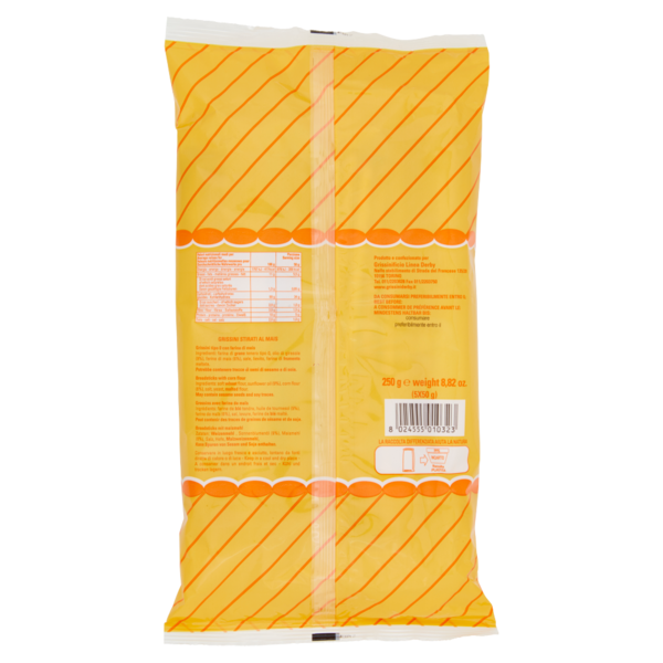 Grissinificio Linea Derby Grissini Torinesi Stirati al mais 5 x 50 g