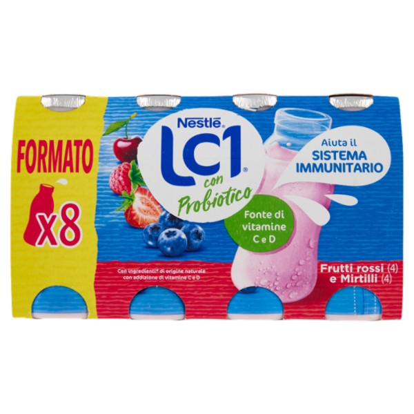 NESTLÉ LC1 con Probiotico Frutti rossi (4) e Mirtilli (4) 8 x 90 g