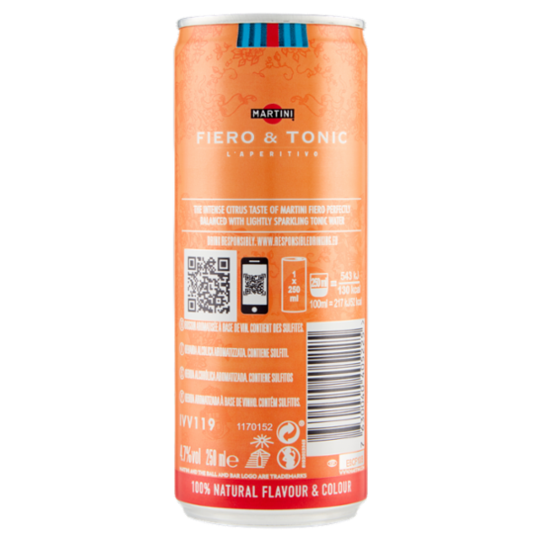 Martini l'Aperitivo Fiero & Tonic 250 ml