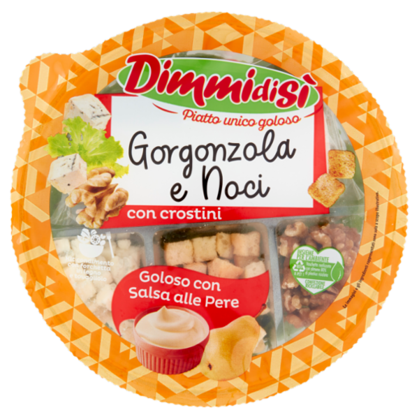 DimmidiSì Piatto unico goloso Gorgonzola e Noci con crostini 155 g