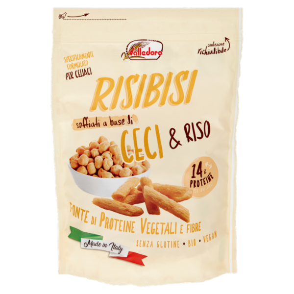 Valledoro Risibisi soffiati a base di Ceci & Riso Bio 80 g