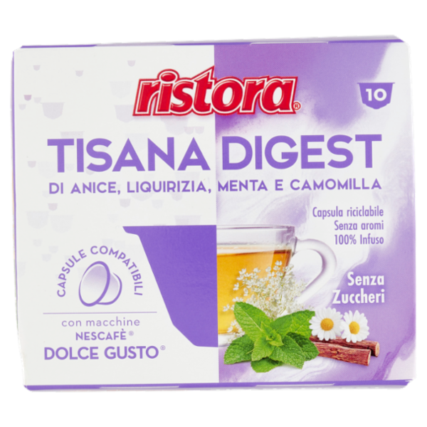 ristora Tisana Digest Capsule Compatibili con macchine Nescafè Dolce Gusto 10 x 2,5 g
