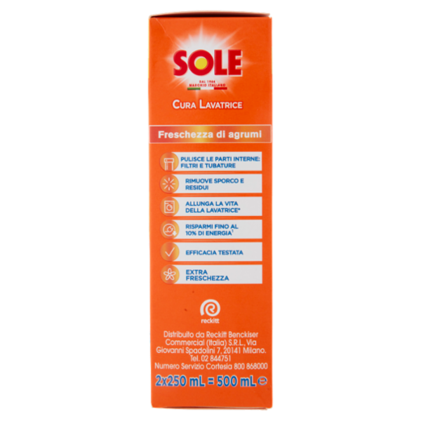 Sole Freschezza d'Agrumi Cura Lavatrice 250 ml x 2
