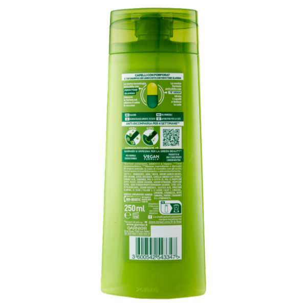 Garnier Fructis Shampoo Antiforfora 2in1 lenitivo, per capelli normali, 250 ml