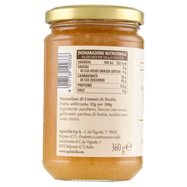 Agrisicilia Marmellata di Limoni di Sicilia 360 g