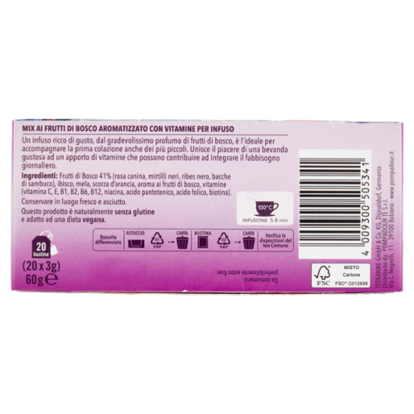 Pompadour Infuso Frutti di Bosco e Vitamine bustine 20 x 3 g