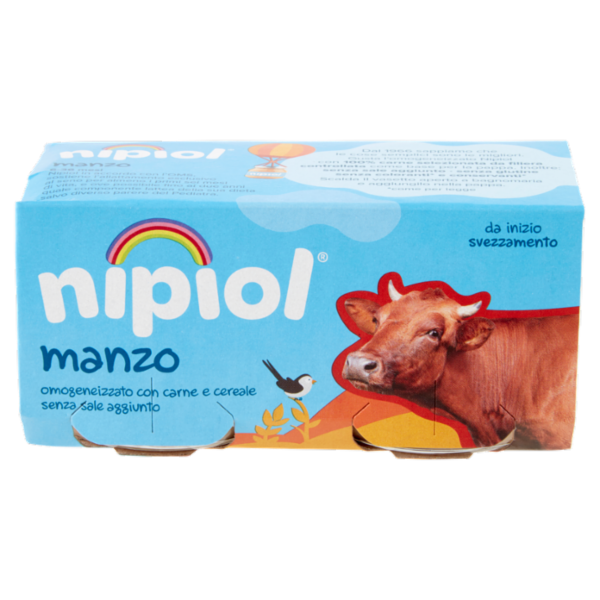 nipiol manzo omogeneizzato con carne e cereale 2 x 80 g