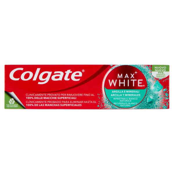 Colgate dentifricio sbiancante Max White Argilla e Minerali 75ml