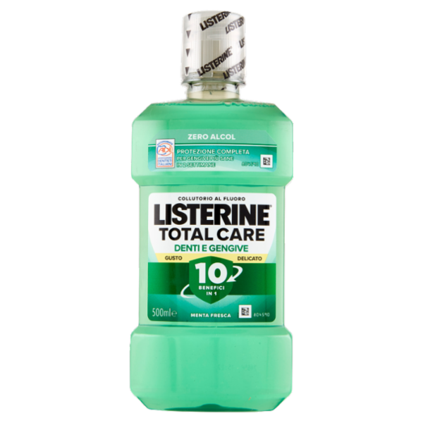 Listerine Collutorio Difesa Denti E Gengive Gusto Delicato, Zero Alcol, Tripla Azione, 500ml