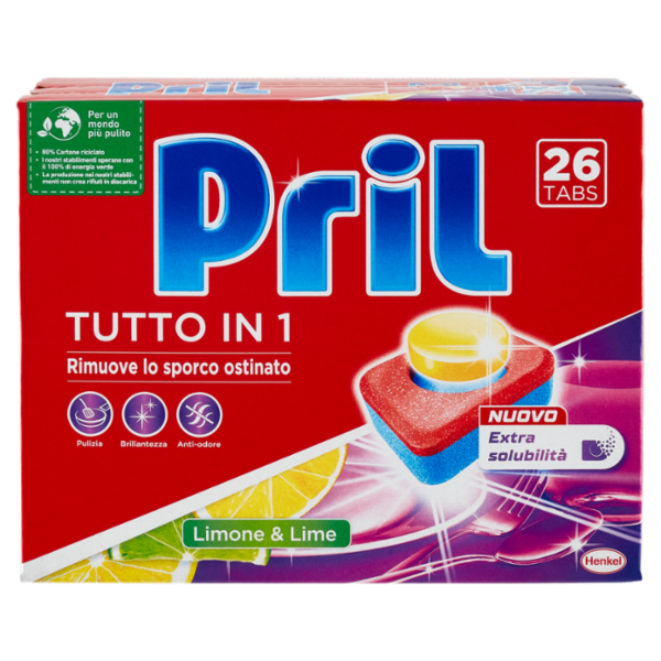 PRIL Tabs Tutto in 1 Limone 26 lavaggi 468g