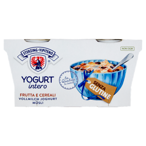 Sterzing Vipiteno Yogurt intero Frutta e Cereali Senza Glutine 2 x 125 g