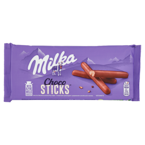 Milka Choco Sticks, biscotti sticks ricoperti di cioccolato al latte Milka - 112g