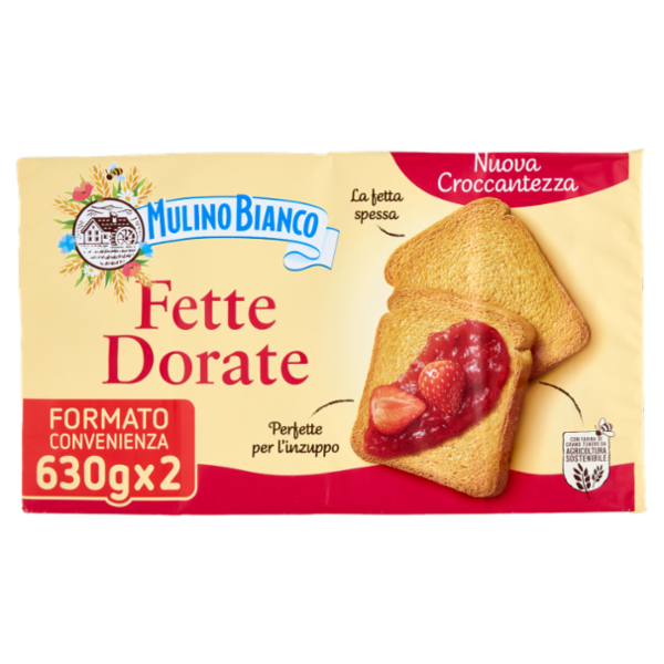 Mulino Bianco Fette Biscottate Dorate 2 pacchi 630g