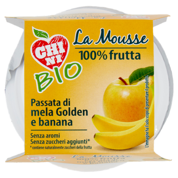 Chini Bio la Mousse 100% frutta Passata di mela Golden e banana 2 x 100 g